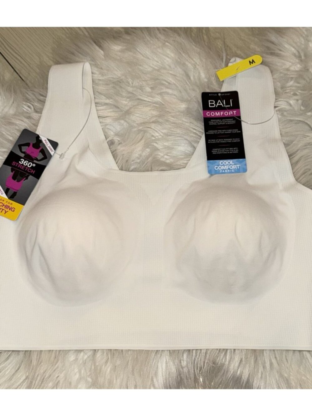 Bali DF3491 Seamless Comfort Revolution EasyLite Smoothing Bra WF Womens M White - Picture 3 of 5
